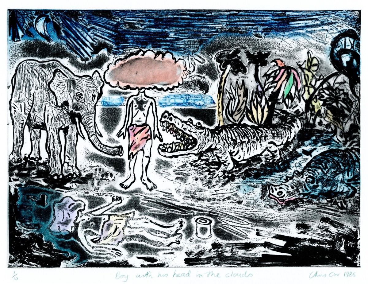 Chris Orr RA, Boy with his head in the clouds