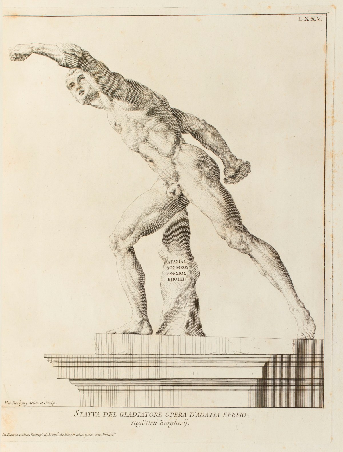 Sir Nicolas Dorigny, Borghese Gladiator (front)