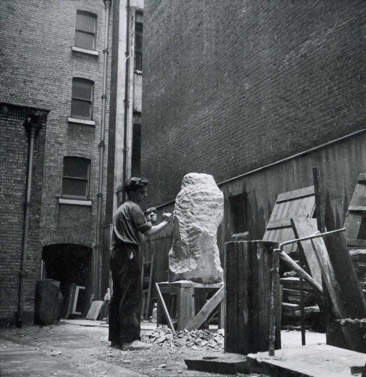 Russell Westwood, A sculpture student at work in the Royal Academy Schools