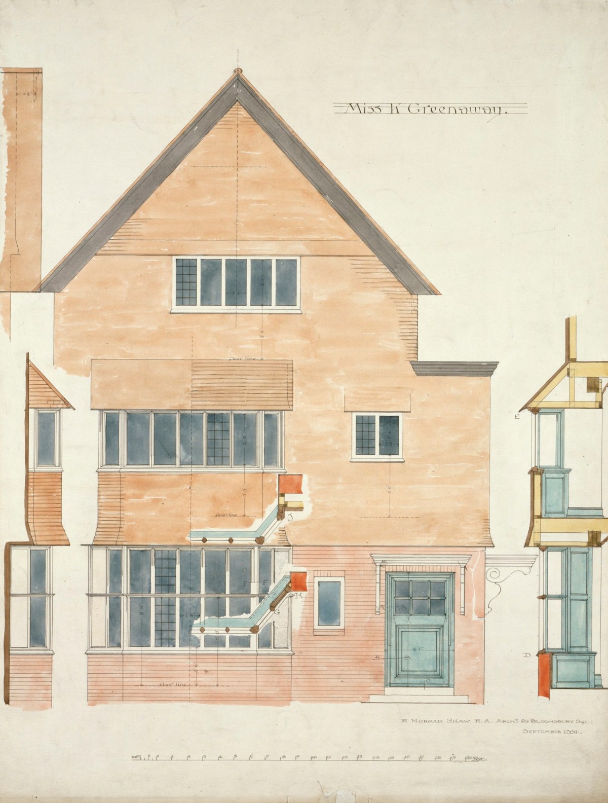 Richard Norman Shaw RA, Design for 39 Frognal, Hampstead, London NW3: