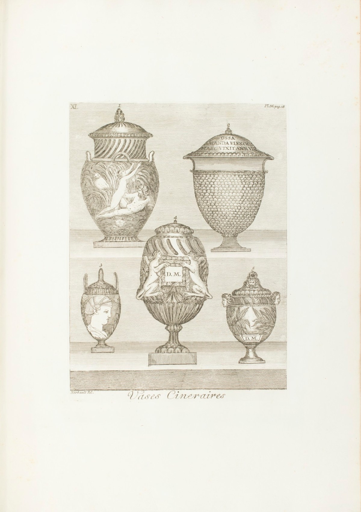 Jean Barbault, 'Vases cinéraires: Planche XI.'