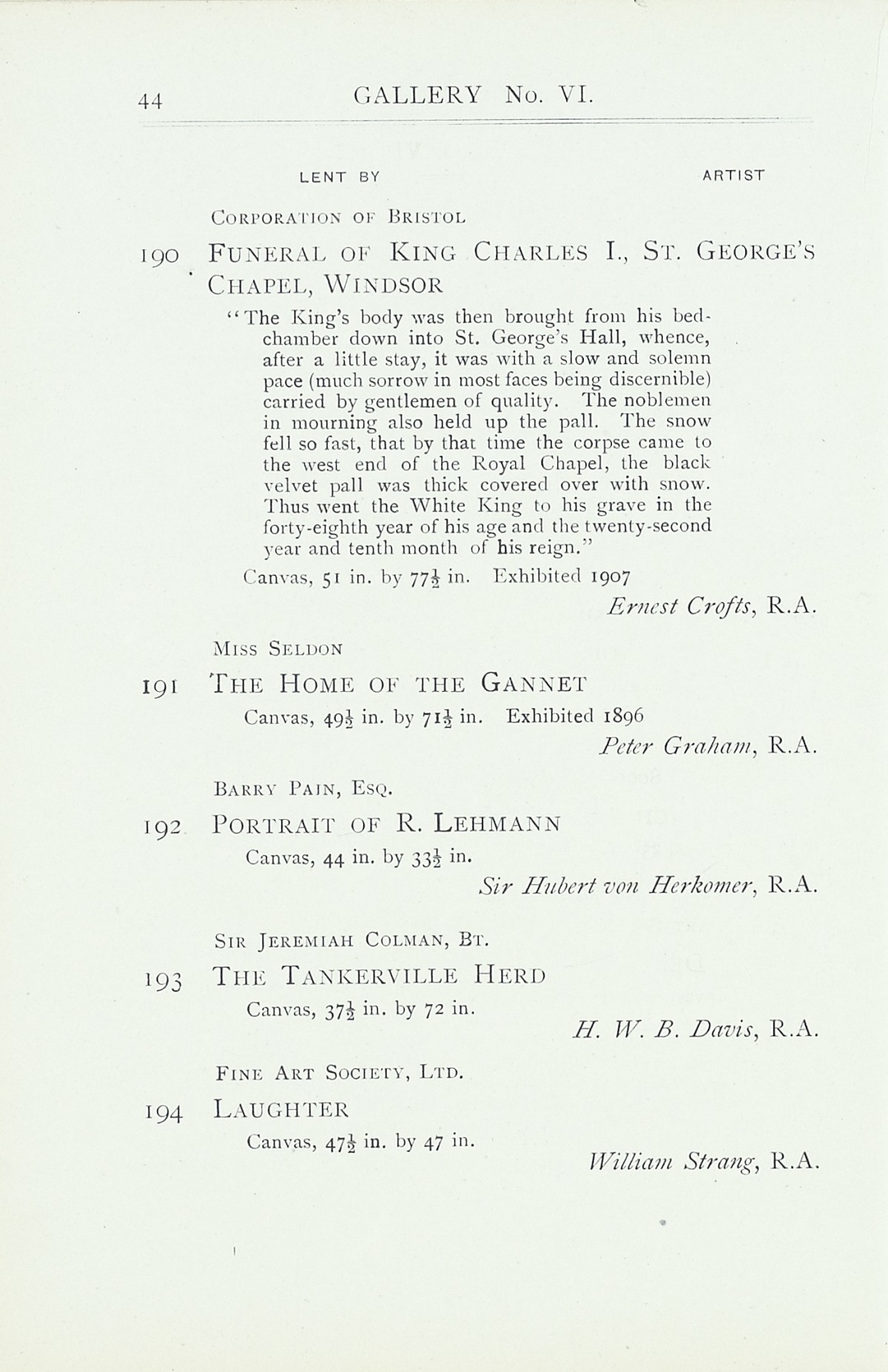 Page 46 of 1922 - Exhibition of Works by recently deceased Members of the Royal Academy