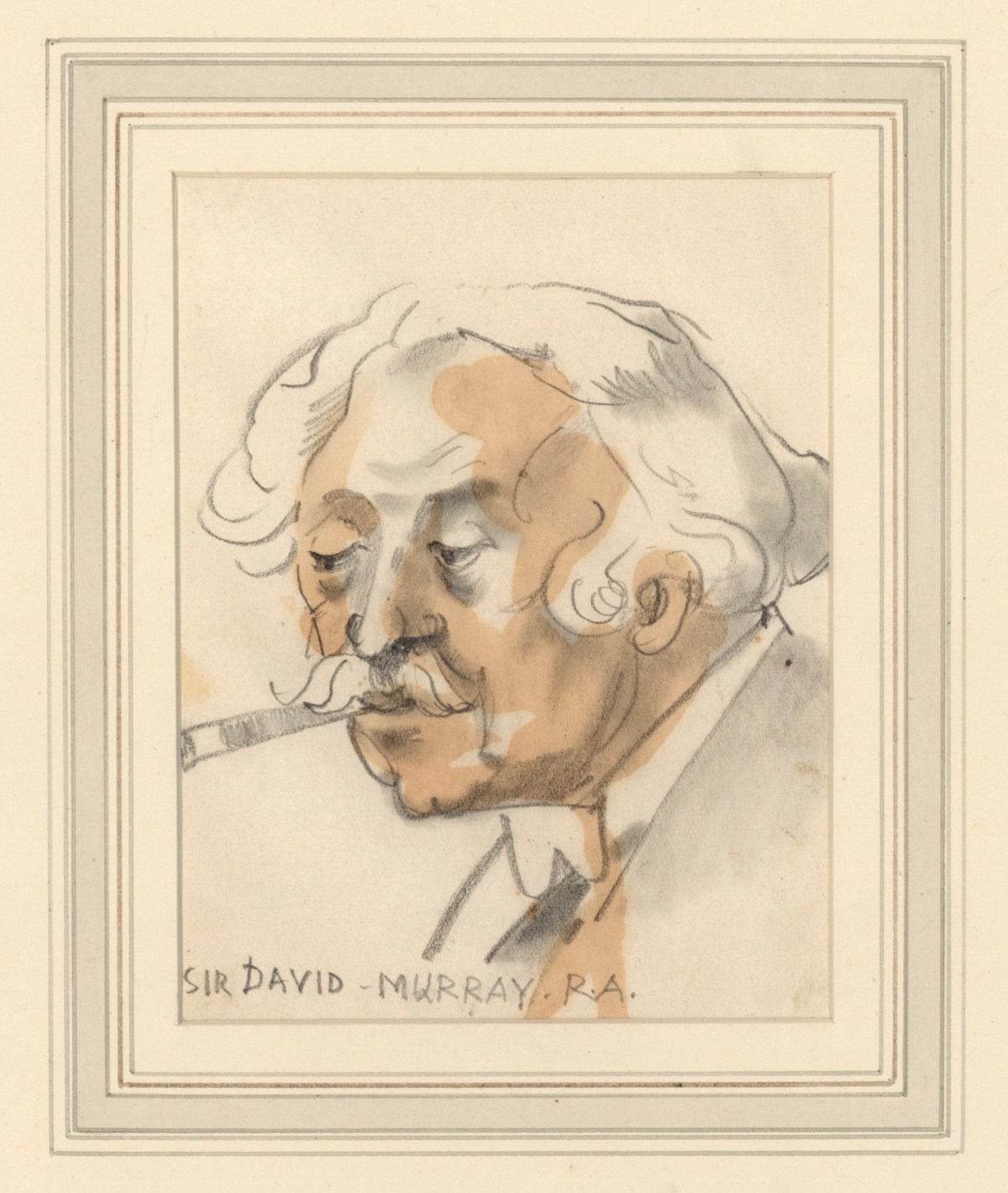 Francis Derwent Wood RA, Caricature of Sir David Murray, R.A.