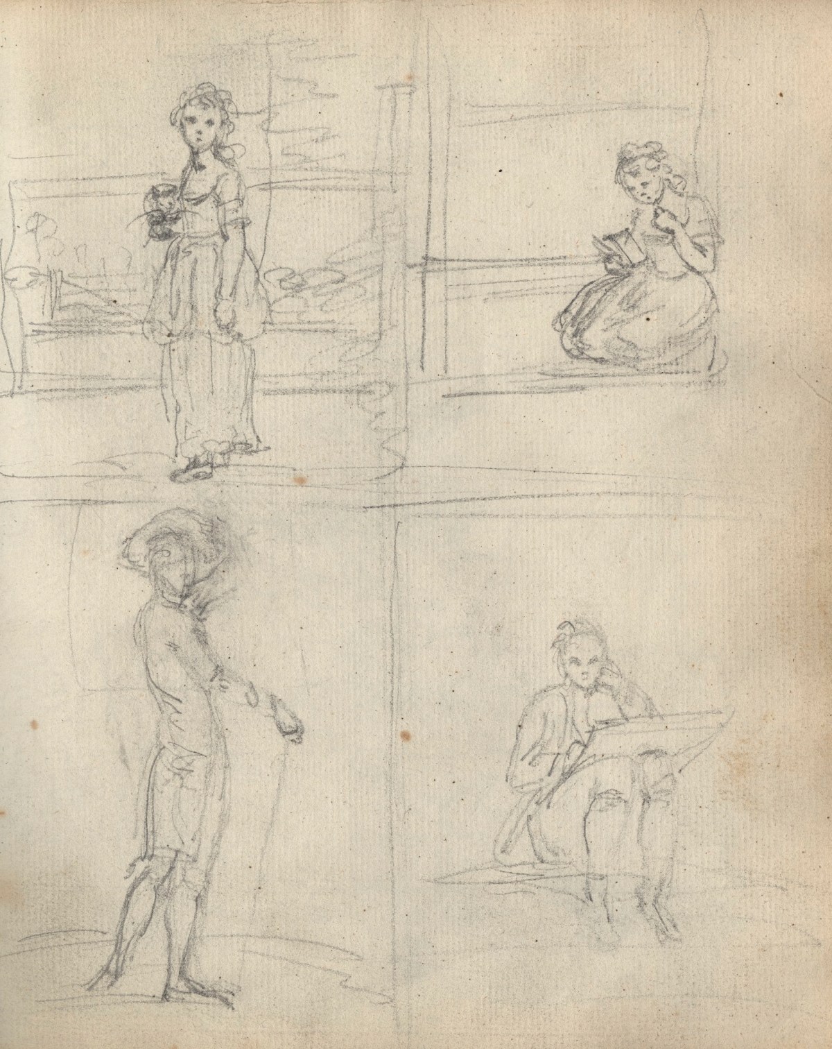 Unknown artist, Leaf from a sketchbook