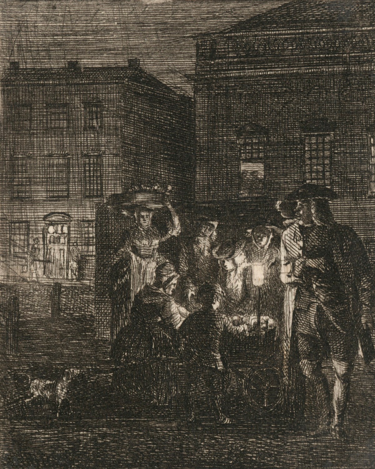 Paul Sandby RA, Market Scene at Night