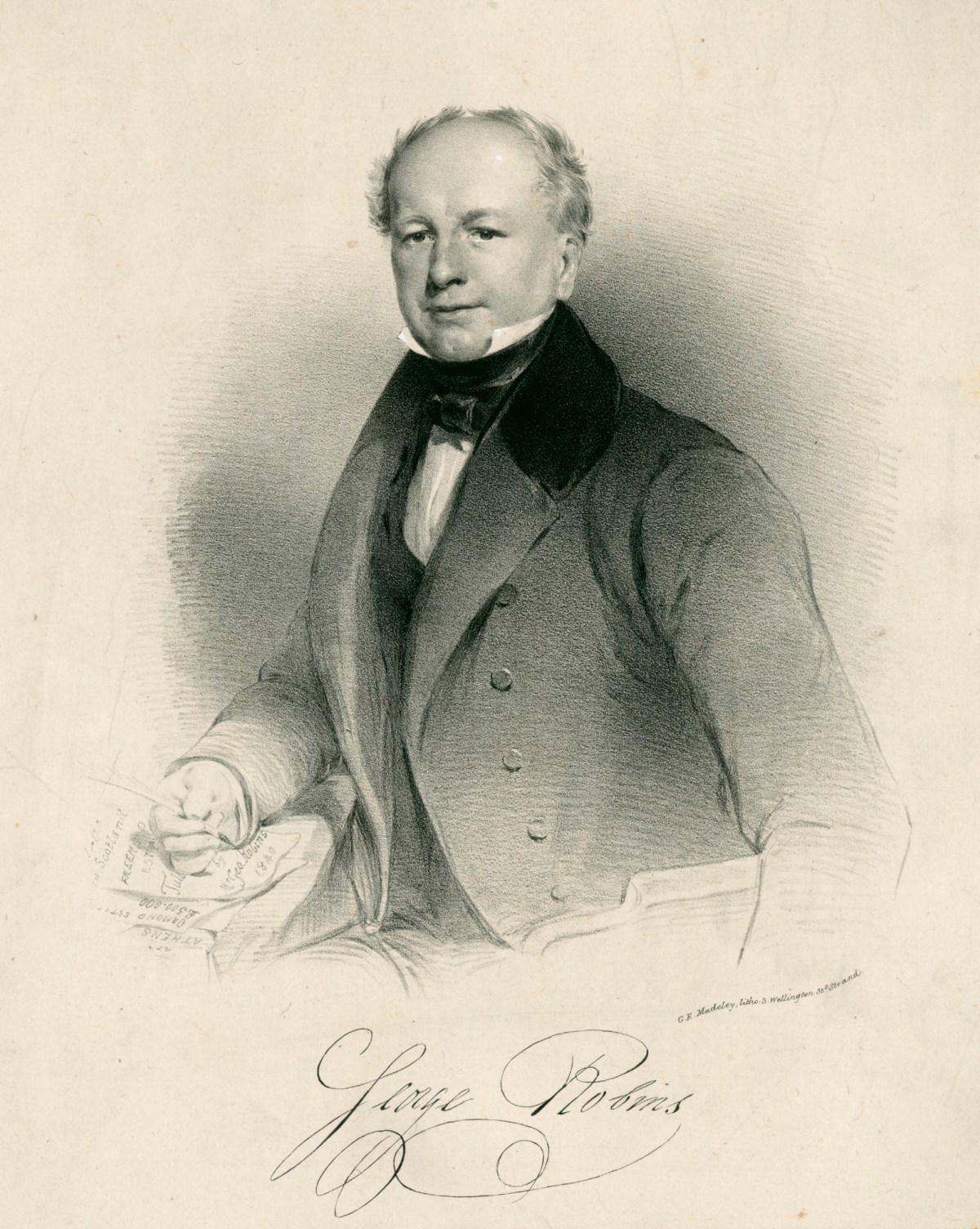 Henry William Pickersgill RA, Portrait of George Robins, auctioneer
