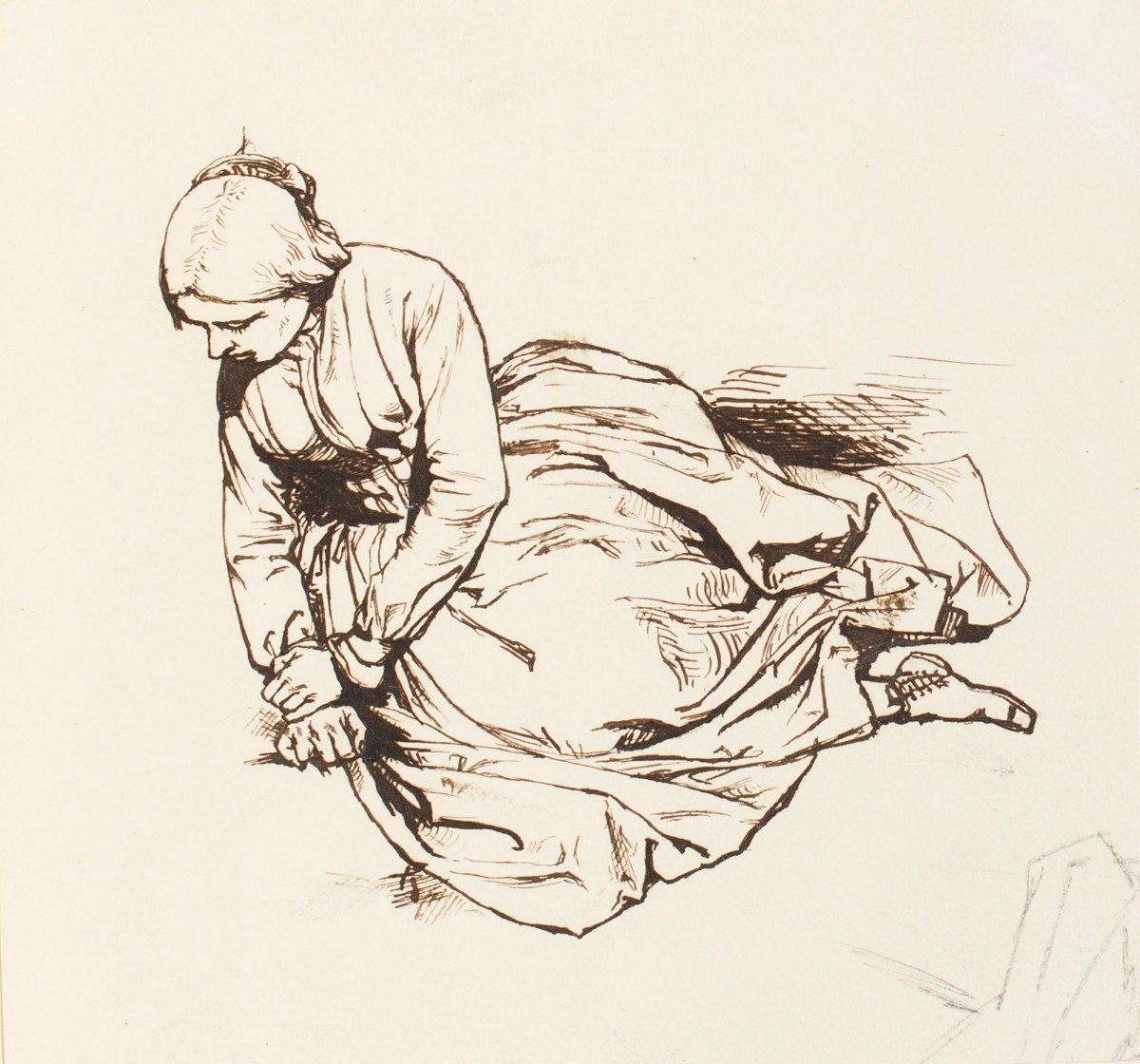 Henry Hugh Armstead RA, A seated female figure