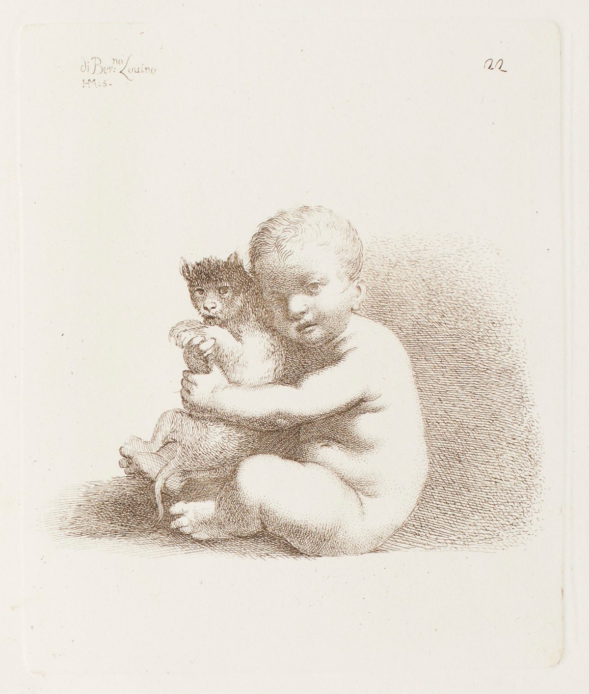 Bernardino Luini, Child holding a cat