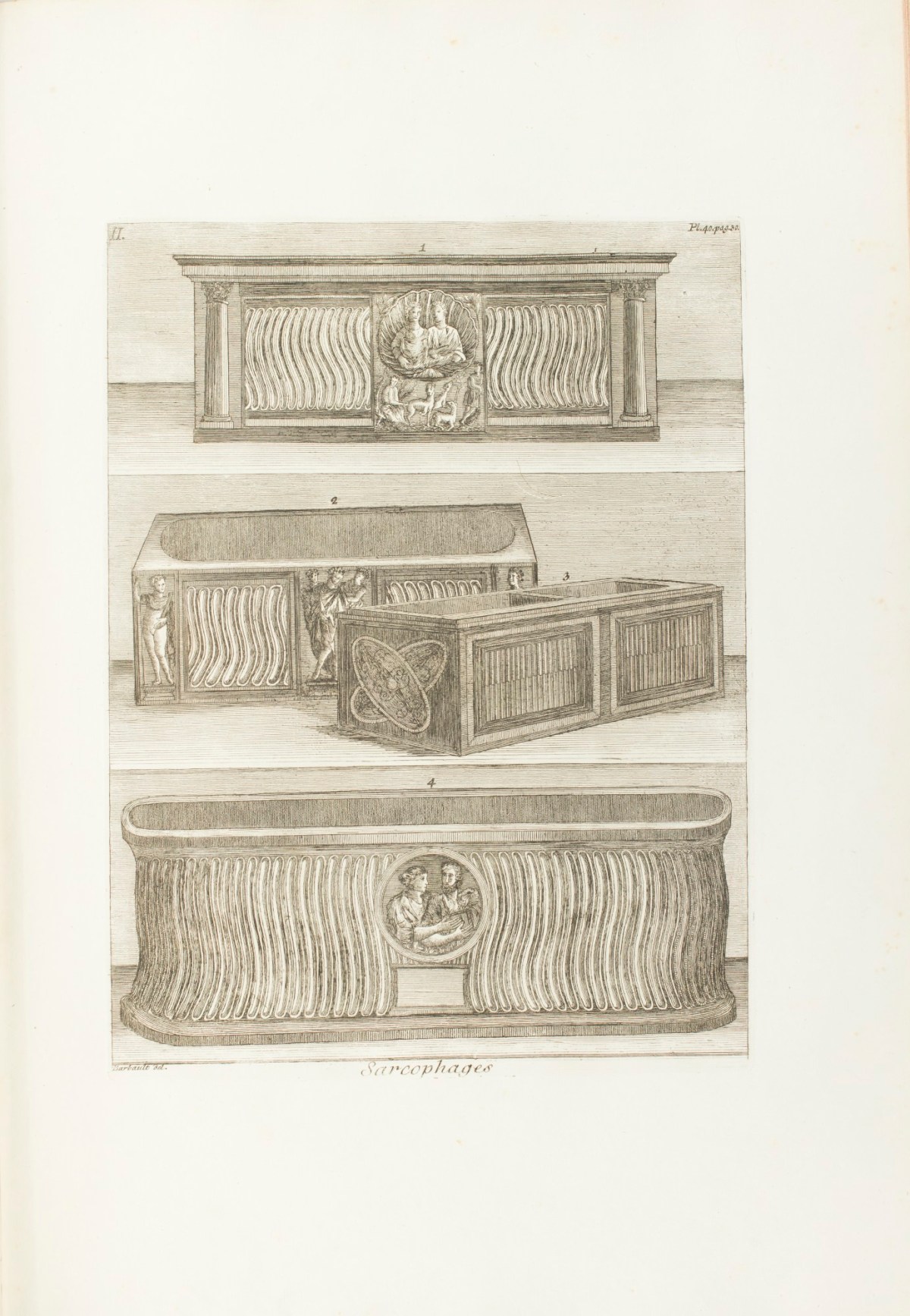Jean Barbault, 'Sarcophages: Planche II.'