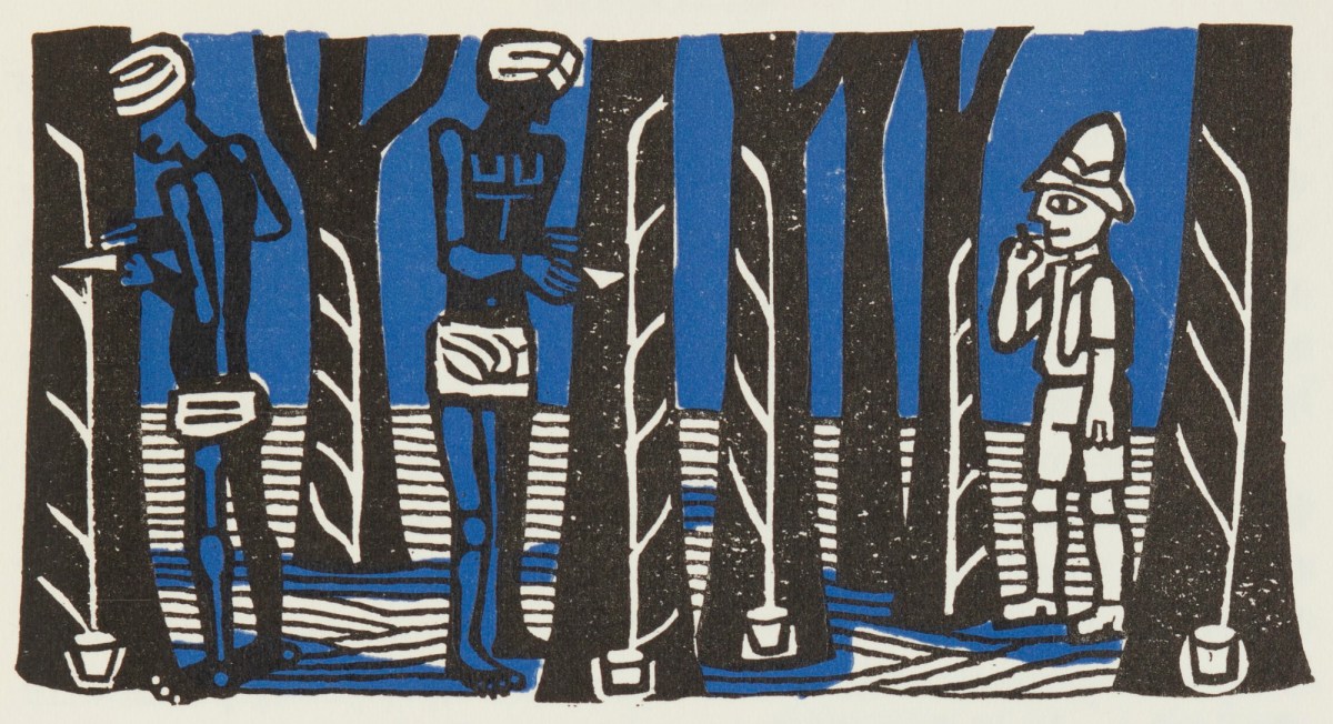 Edward Bawden RA, Collecting latex from hevea brasiliensis