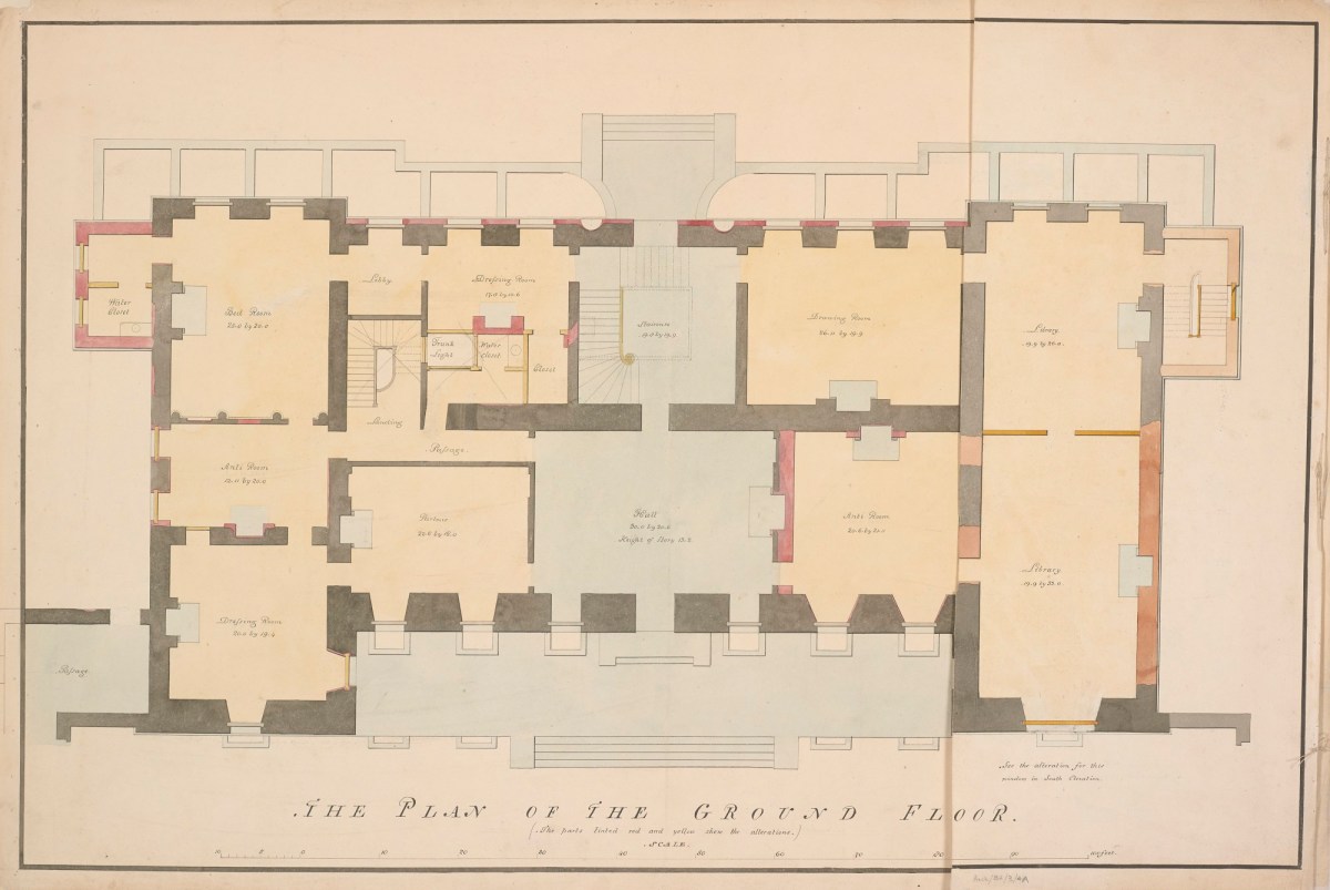 Samuel Ware, Alternative designs for alterations and additions to Burlington House, Piccadilly, Westminster, London: ground floor plan
