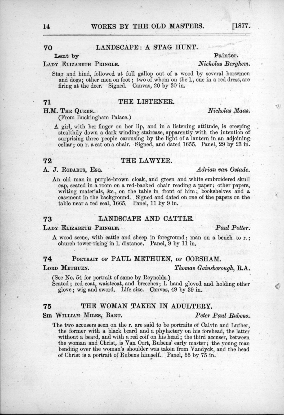 Page 14 of 1877 - Old Masters and deceased masters of the British School