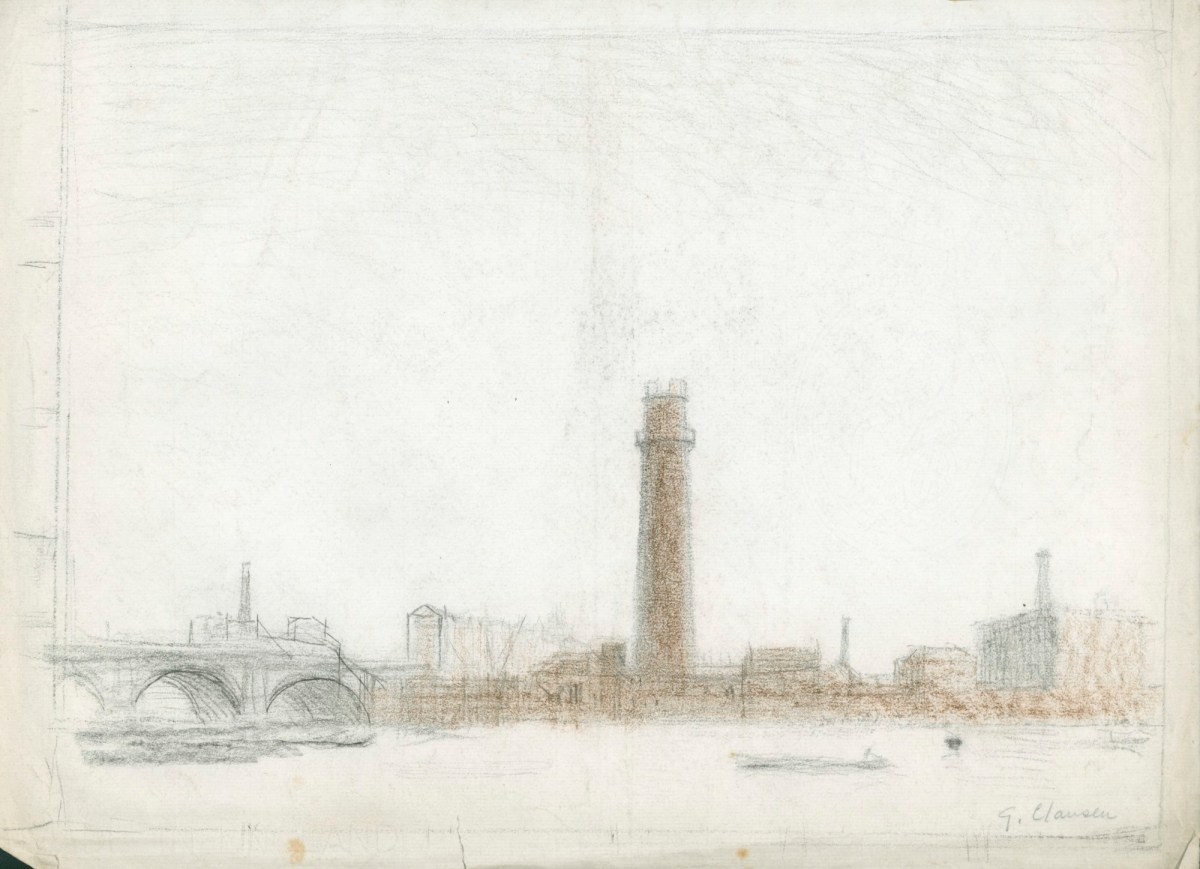 Sir George Clausen RA, Compositional study for 'The Shot Tower'