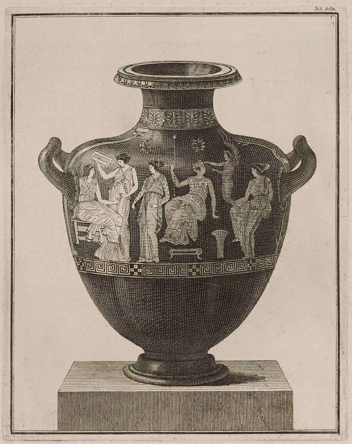 Sir William Hamilton, Attic hydria showing Apollo, Eros and the Muses at their toilet