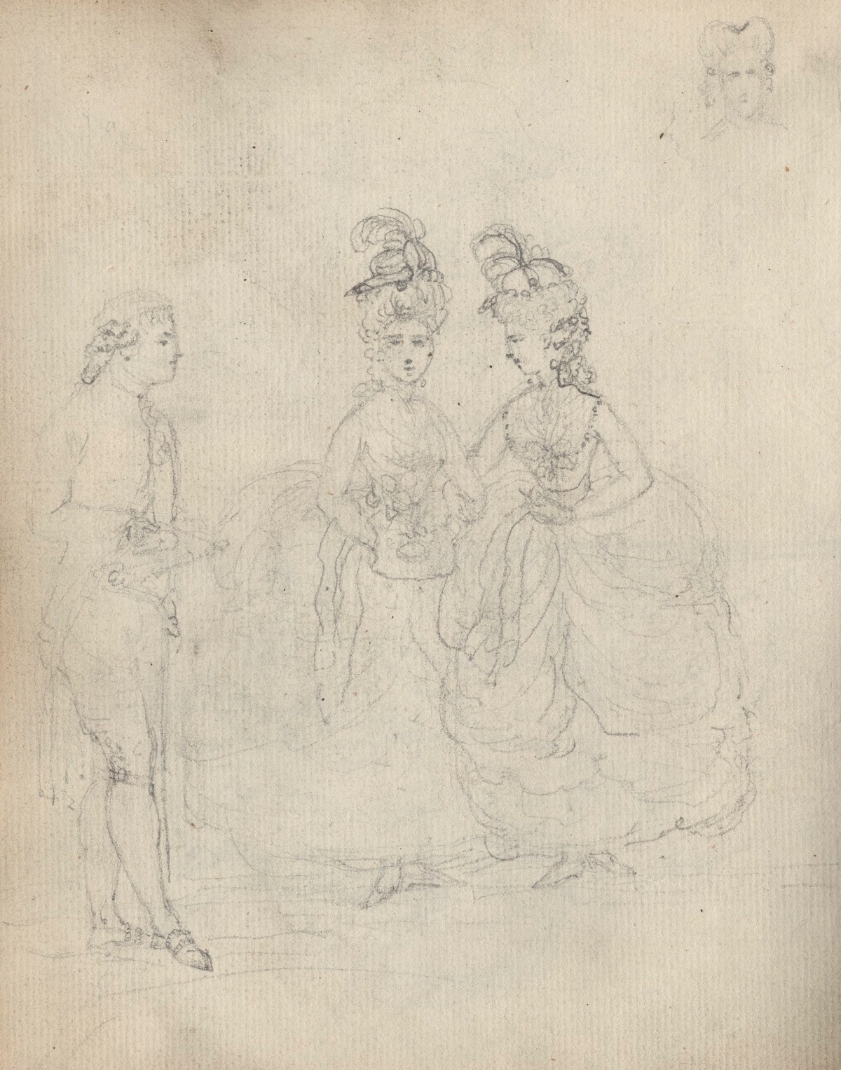 Unknown artist, Leaf from a sketchbook