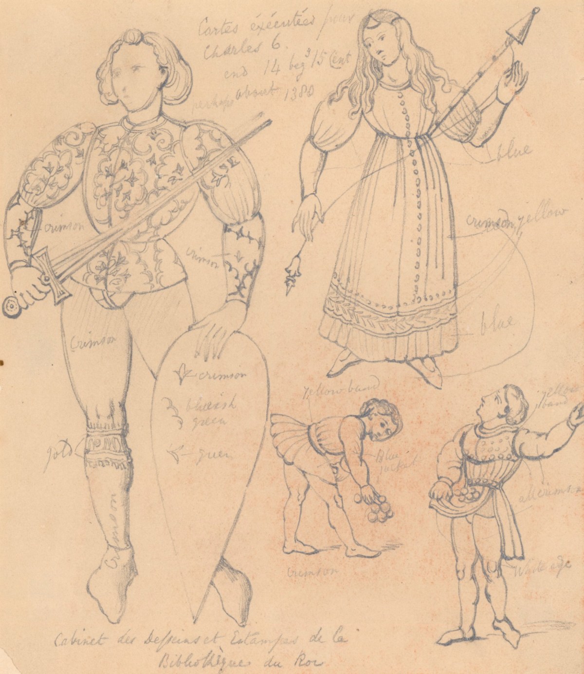 Solomon Alexander Hart RA, Figures copied from medieval French designs