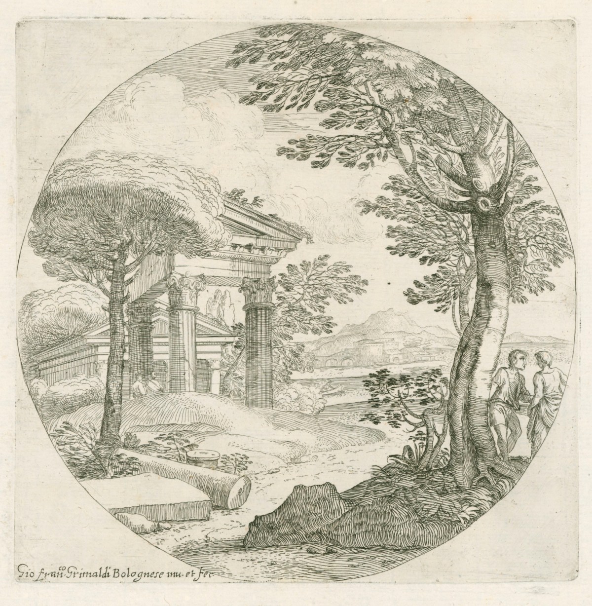 Giovanni Francesco Grimaldi il Bolognese, The Shaft of the Column