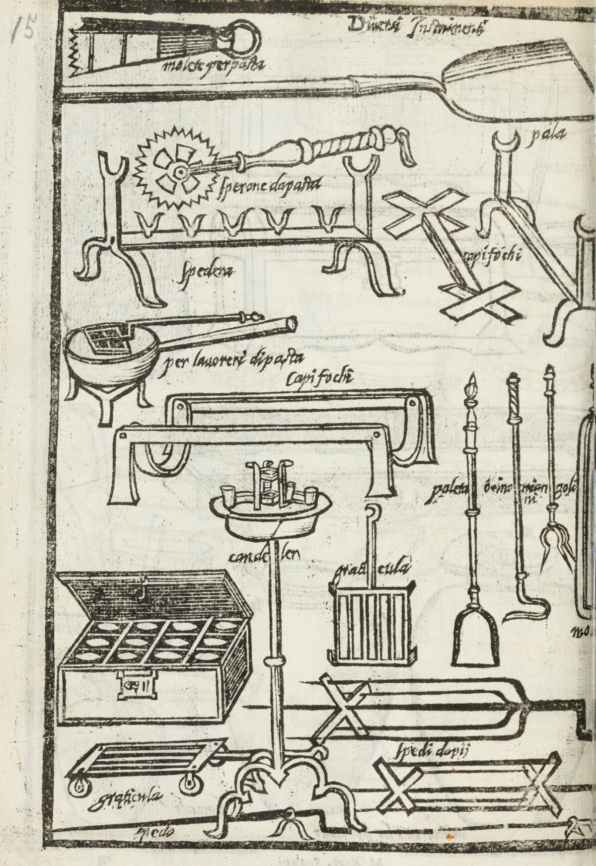 Unsigned, Engraving depicting various kitchen tools.