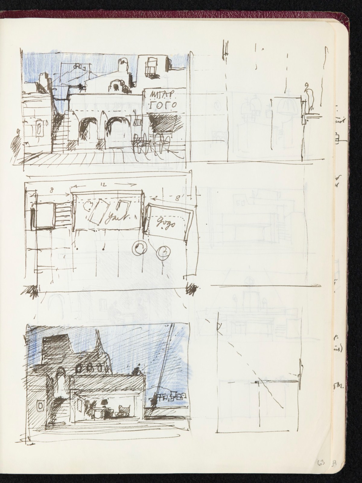 Sir Hugh Casson PRA, Sketchbook with designs and notes