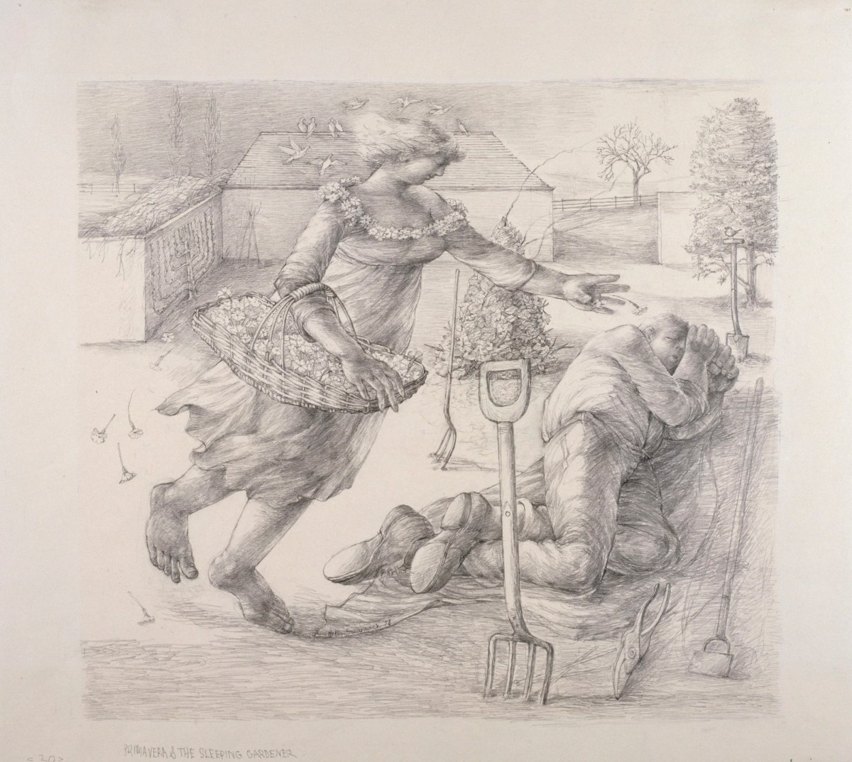 Betty Swanwick RA, Primavera and the Sleeping Gardener