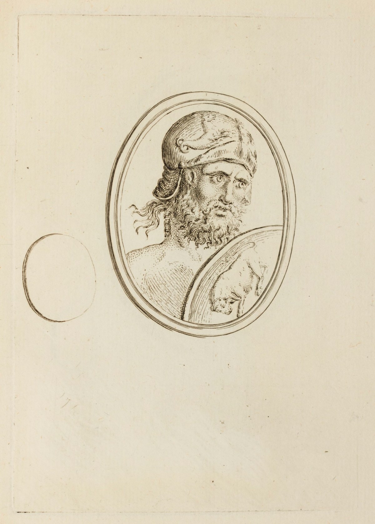 Claude Du Bosc, Warrior holding a shield