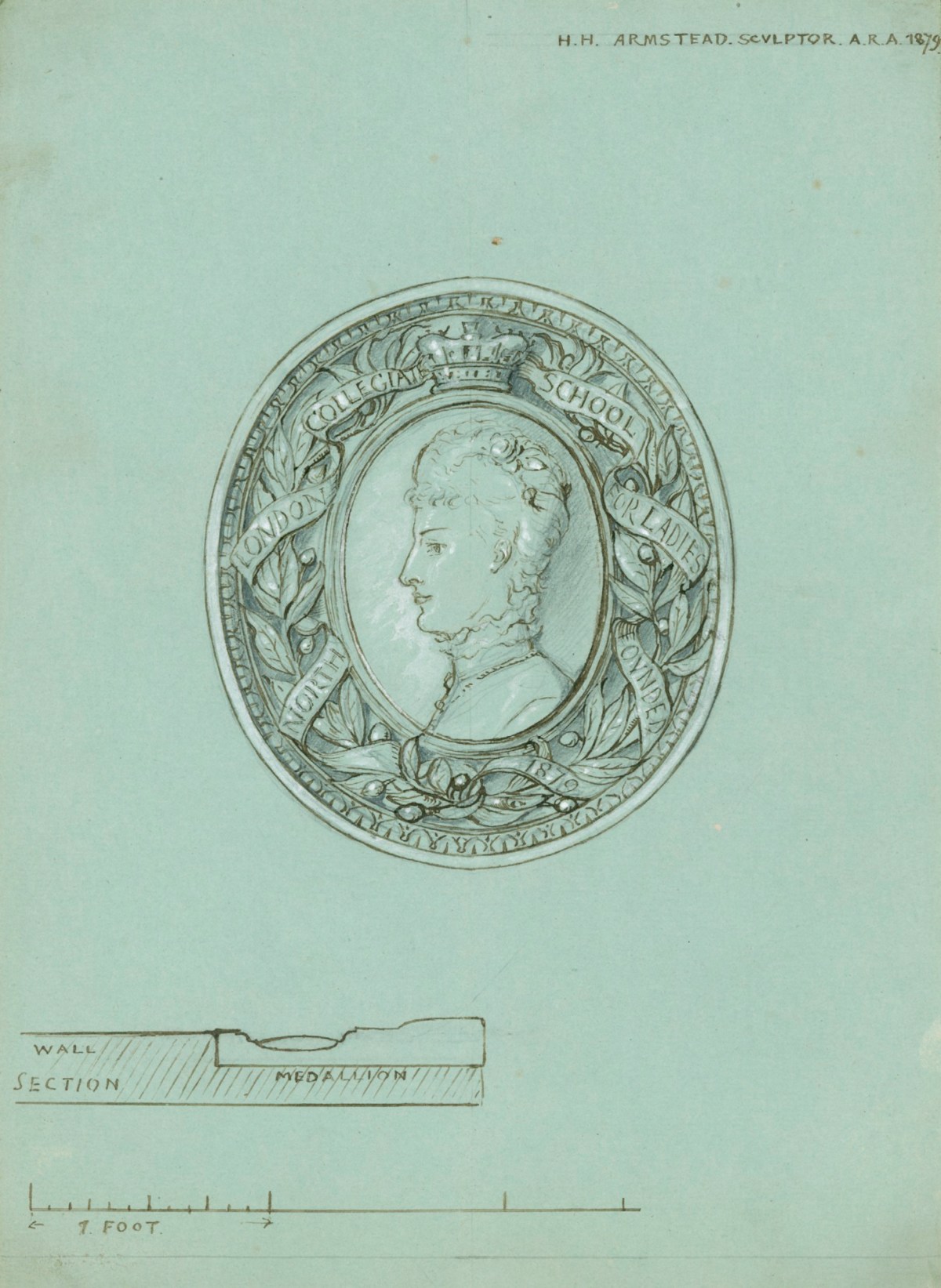 Henry Hugh Armstead RA, Design for a monument to Frances Buss, foundress of the North London Collegiate School for Ladies