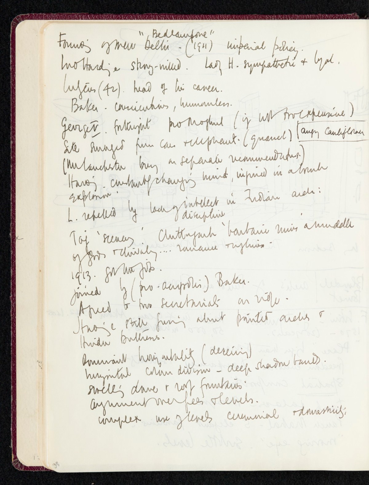 Sir Hugh Casson PRA, Sketchbook with designs and notes