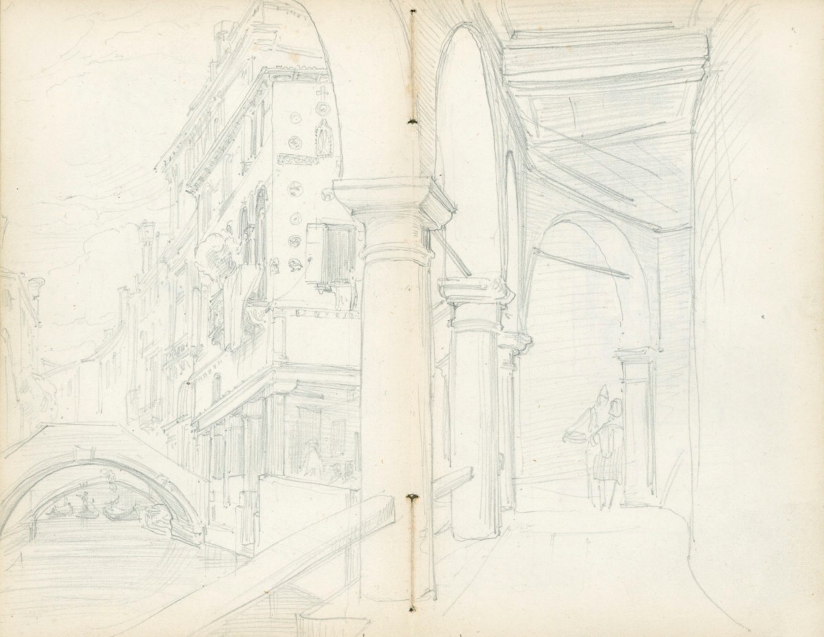 Lord Leighton PRA, View on a Venetian canal