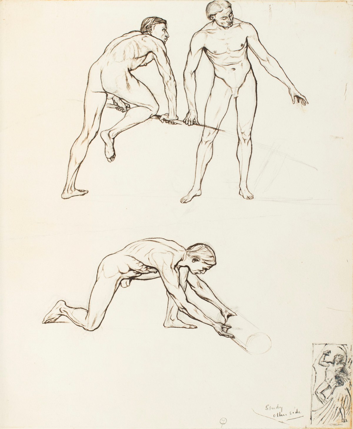 Henry Hugh Armstead RA, Nude studies of male figures for the external frieze on the Royal Albert Hall