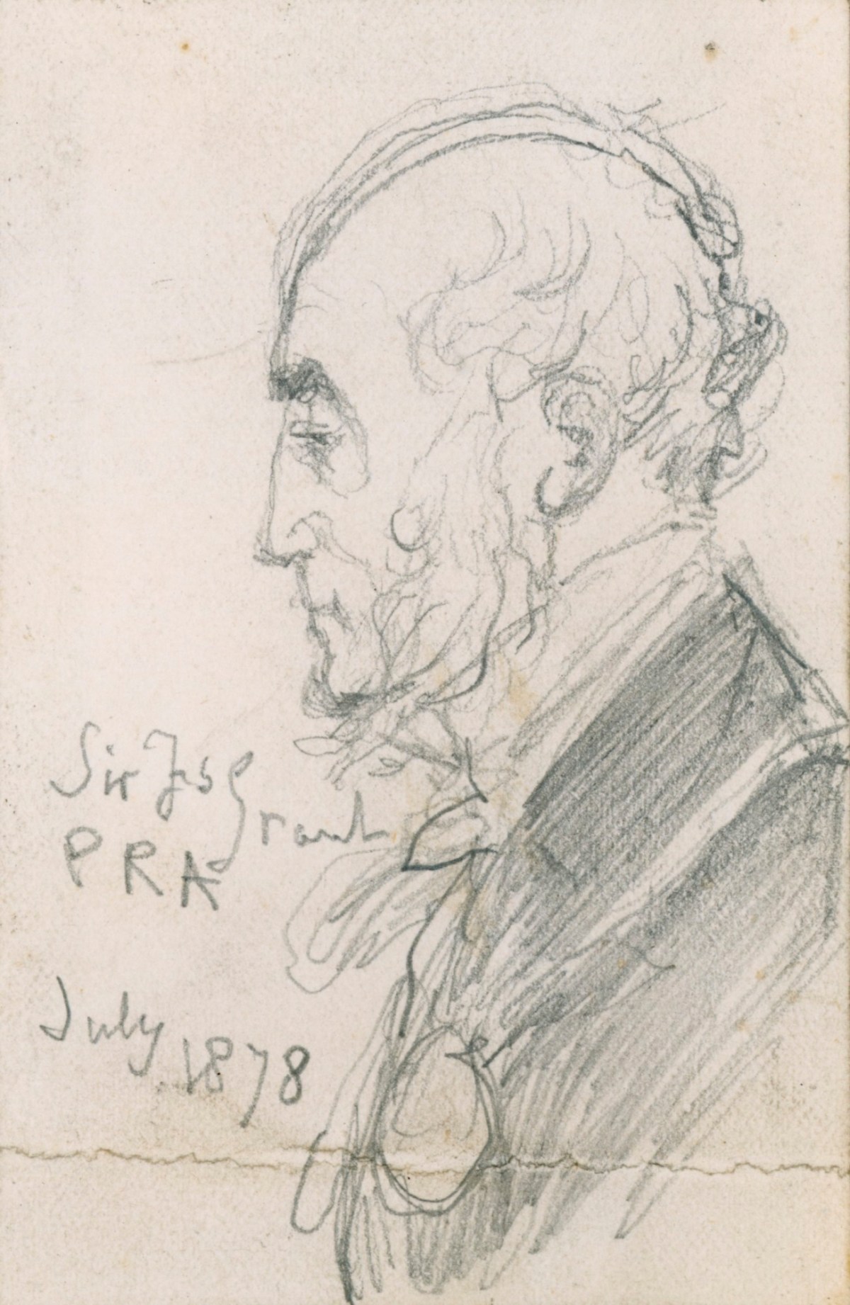 Sir John Gilbert RA, Portrait sketch of Sir Francis Grant in profile