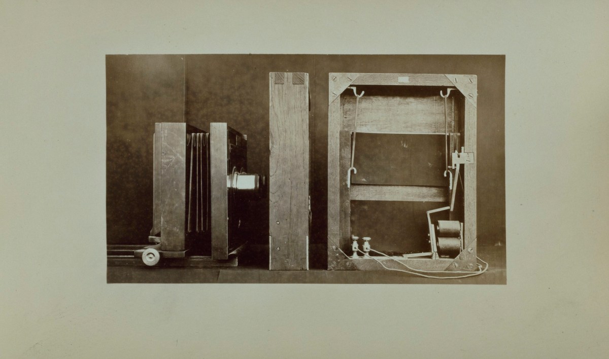 Eadweard Muybridge, A Photographing Camera and back of Electro-shutter.