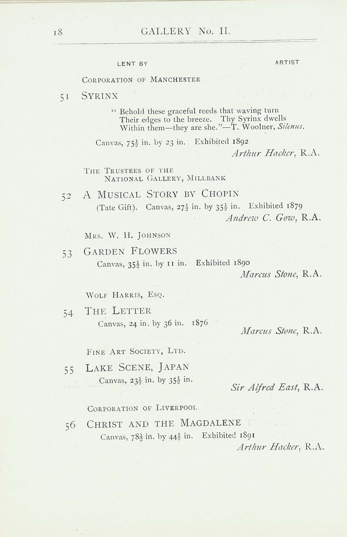 Page 20 of 1922 - Exhibition of Works by recently deceased Members of the Royal Academy