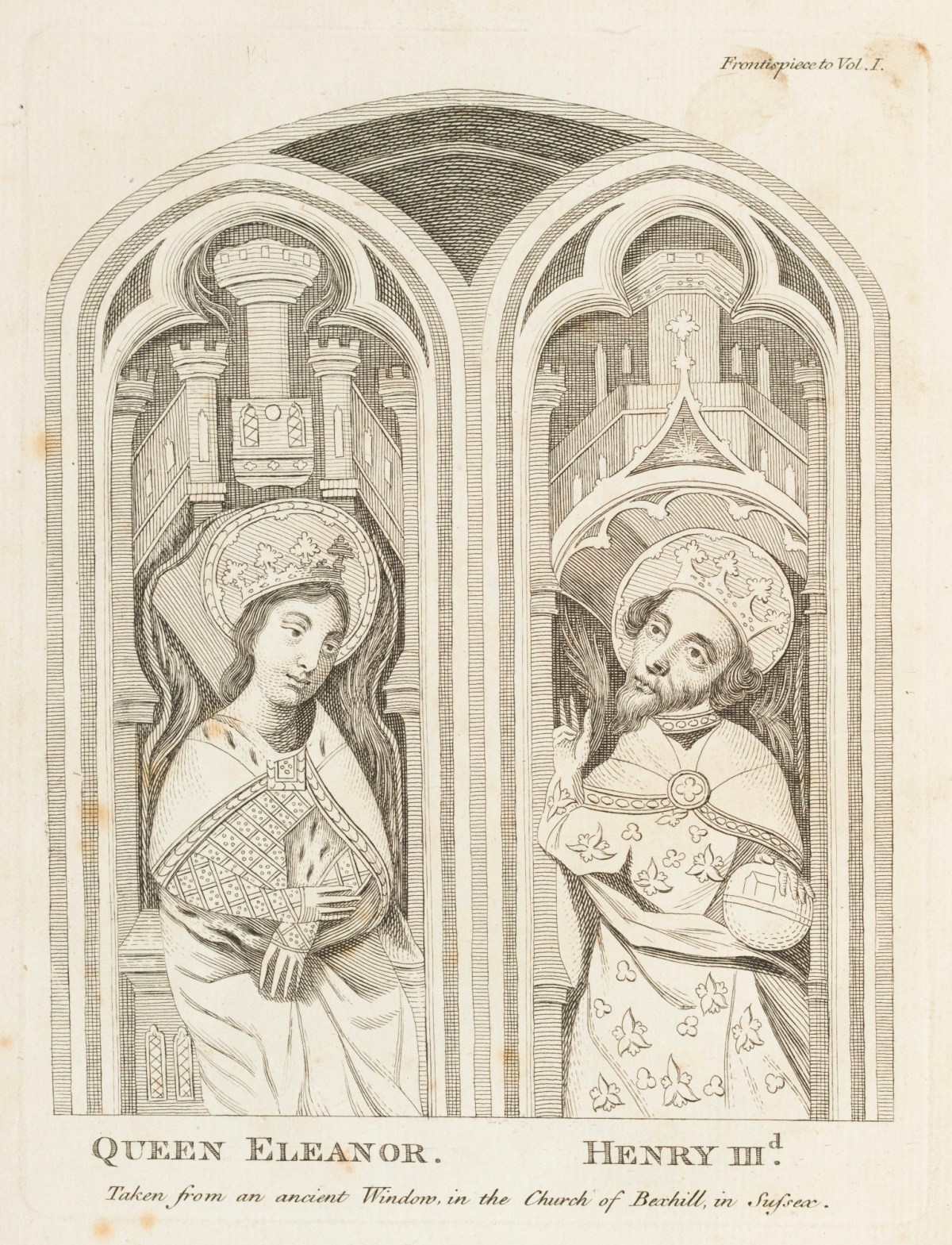 Unsigned, Frontispiece of Queen Eleanor and Henry III
