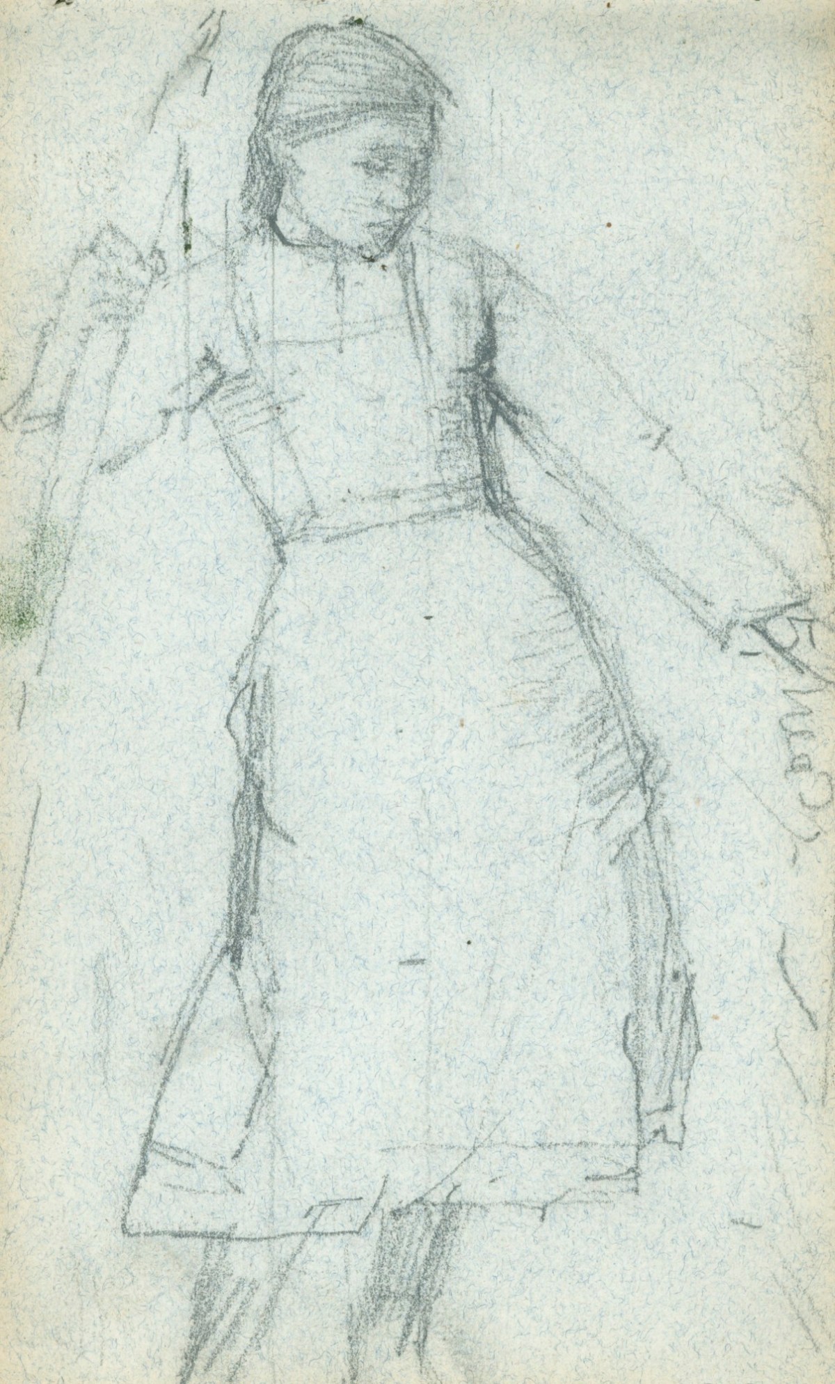 Sir George Clausen RA, Figure study relating to 'The Shepherdess'