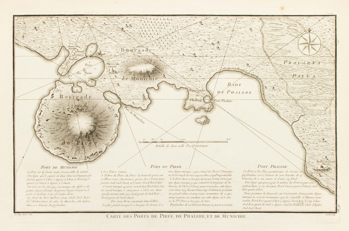 Julien-David Le Roy, Map of the port of Piraeus, of Phalere and of Munichia.