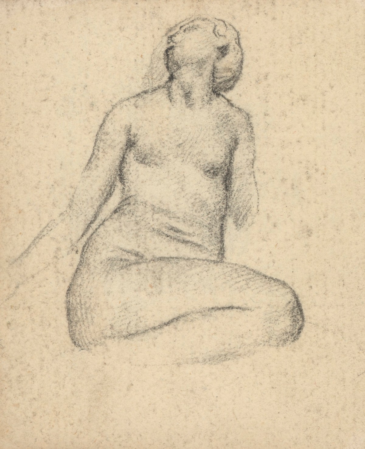 Benjamin West PRA, Leaf from a sketchbook with a drawing of a female nude