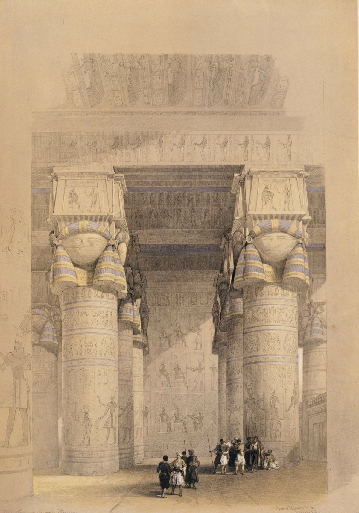 David Roberts RA, View from under the Portico of the Temple of Dendera