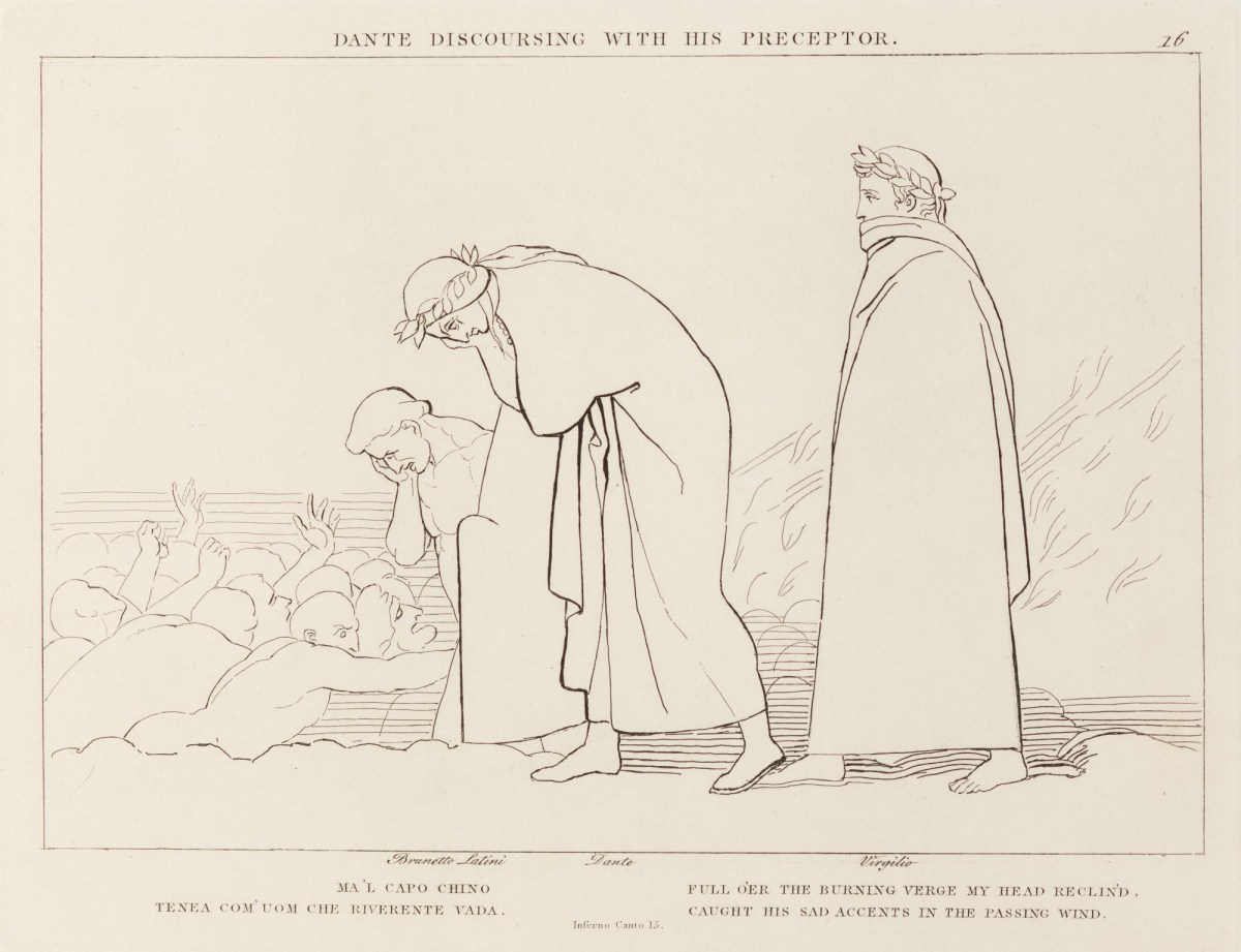 John Flaxman RA, 'Dante Discoursing with His Preceptor' (from The Divine Comedy)