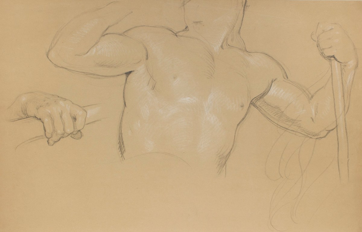 Sir Edwin Landseer RA, Studies of a male torso and hand