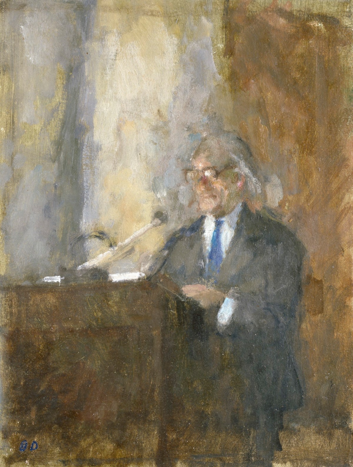 Bernard Dunstan RA, Sir Hugh Casson lecturing