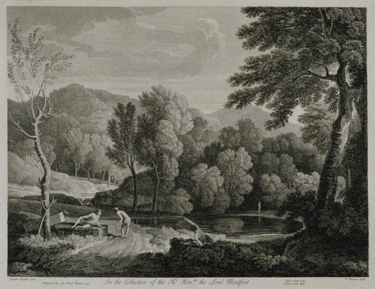 James Mason, Landscape with man sitting on a stone slab