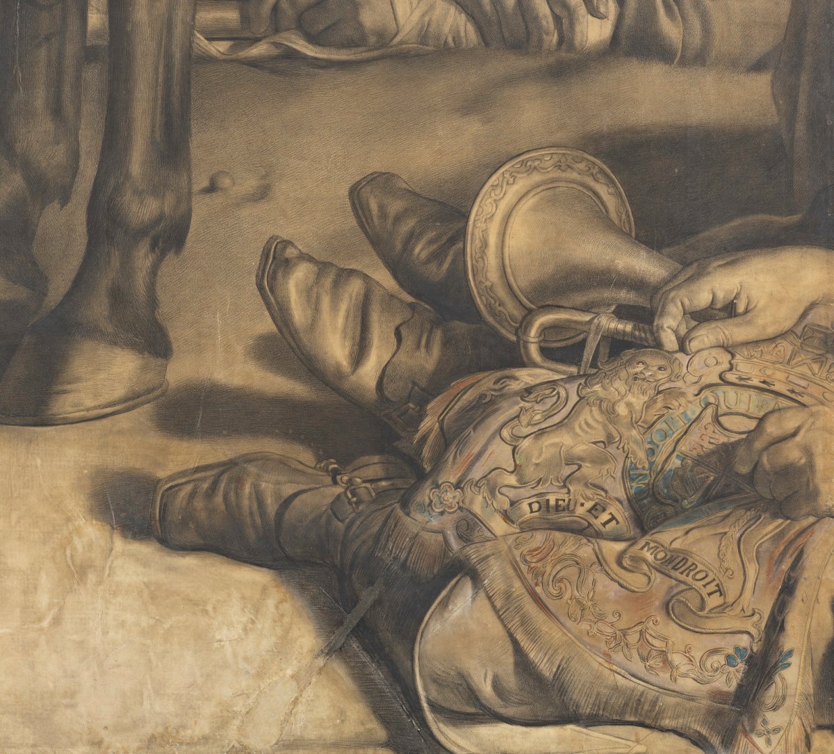 Daniel Maclise RA, Cartoon for 'The Meeting of Wellington and Blücher After the Battle of Waterloo'