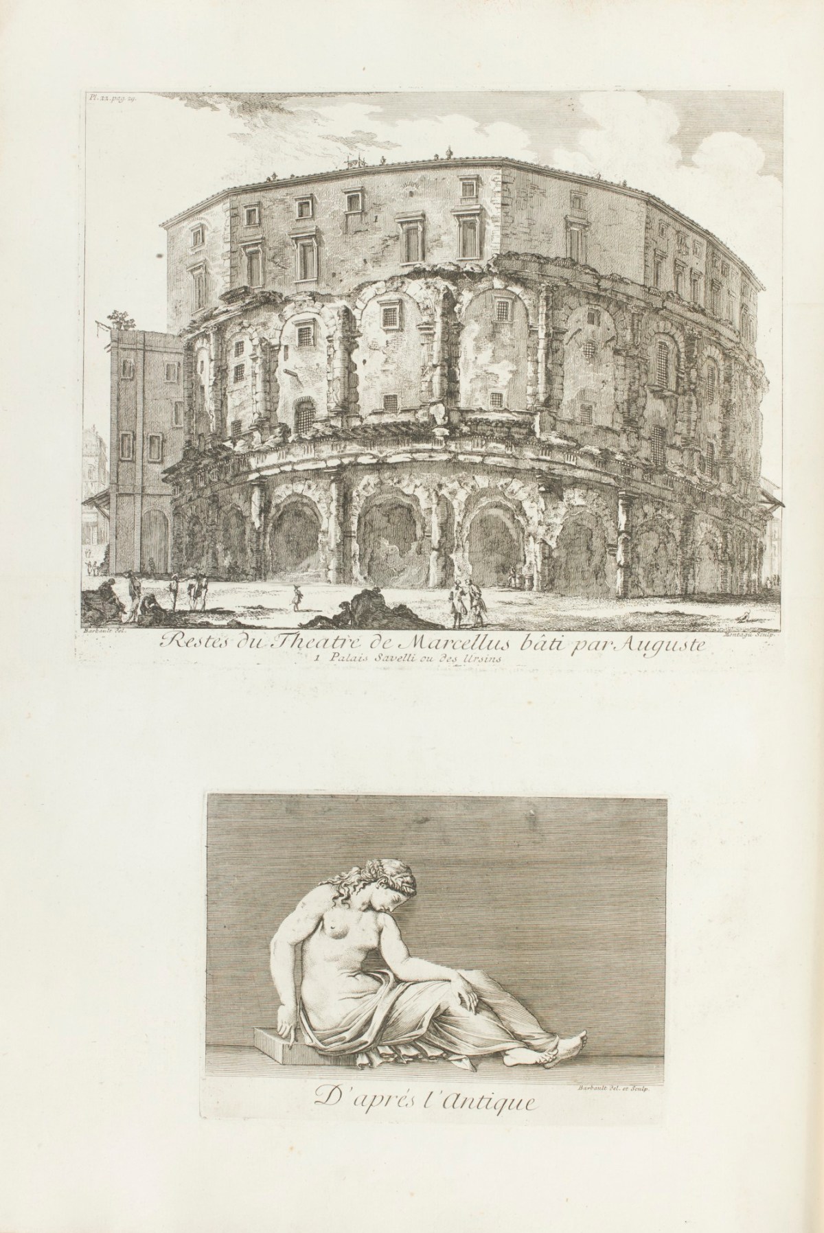 Jean Barbault, 'Restes du Theatre de Marcellus bâti per Auguste.'