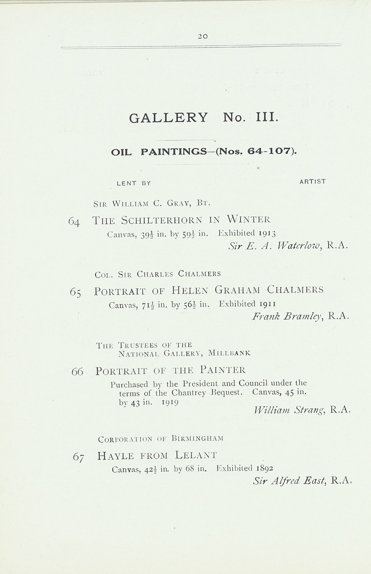 Page 22 of 1922 - Exhibition of Works by recently deceased Members of the Royal Academy