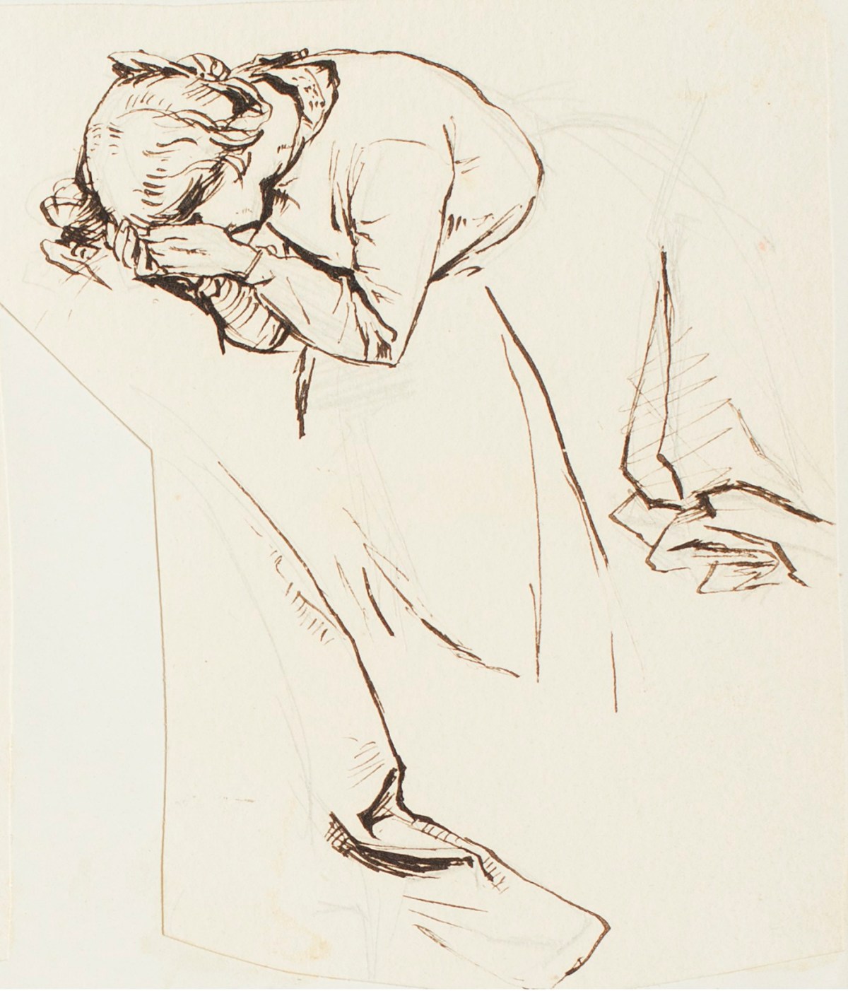 Henry Hugh Armstead RA, A woman leaning to the right with her head in her hands