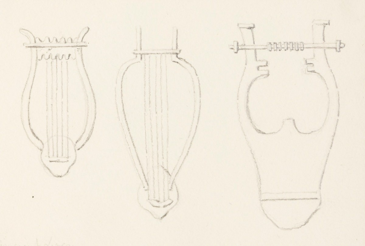 Richard Westmacott the Younger RA, Three drawings of lyres