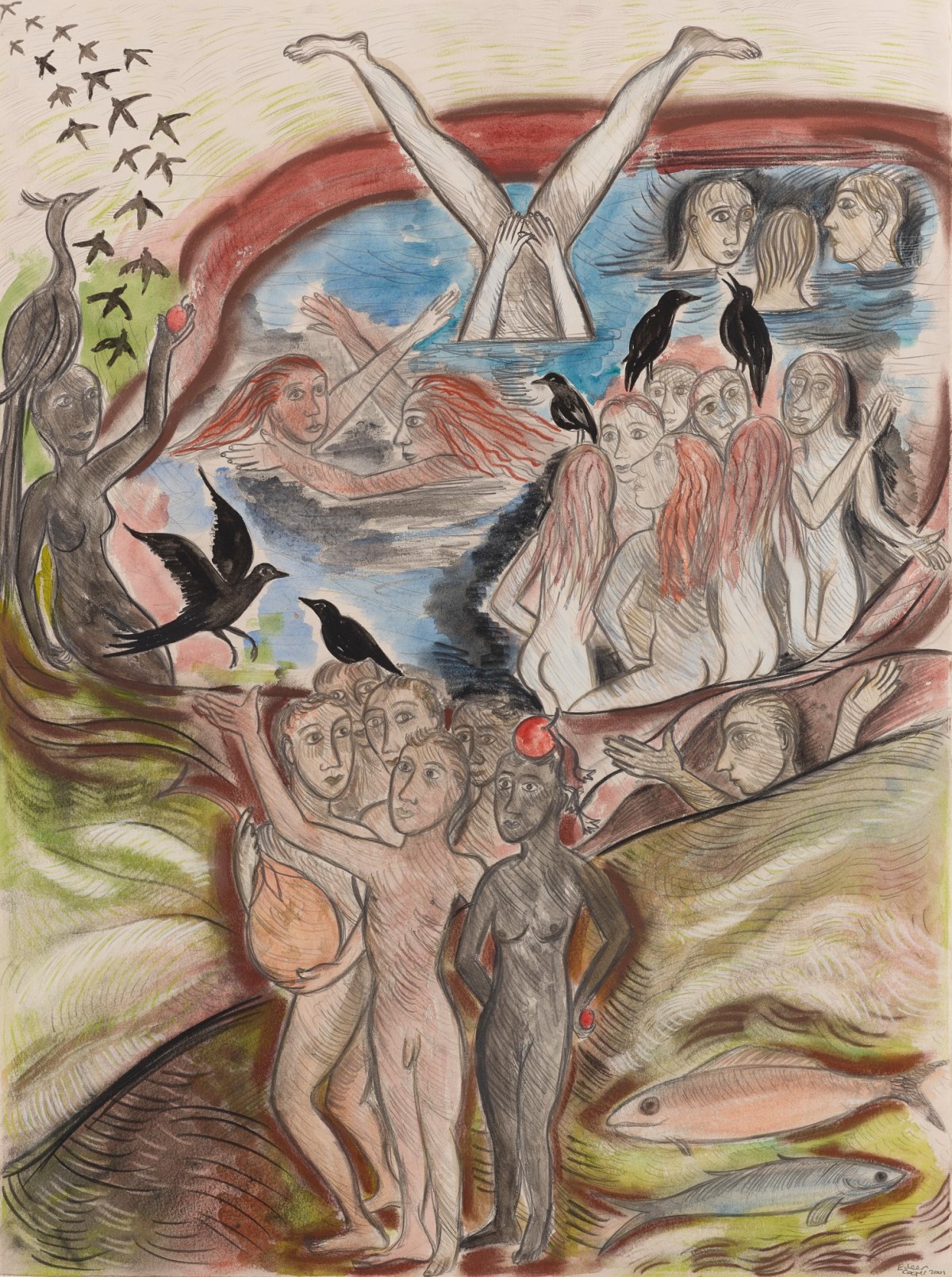 Eileen Cooper RA, Secret Garden 1 - After Bosch