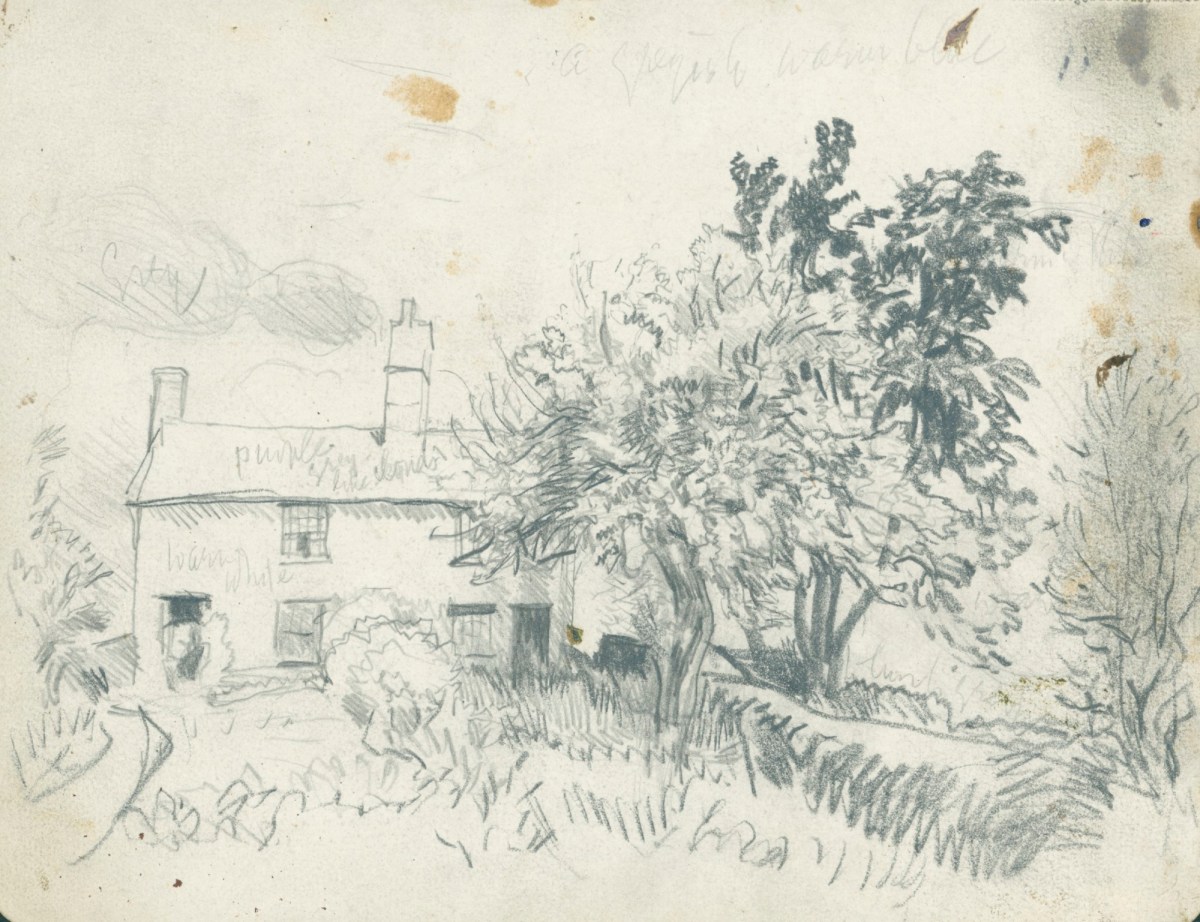 Sir George Clausen RA, Study for 'The Little Cottages'