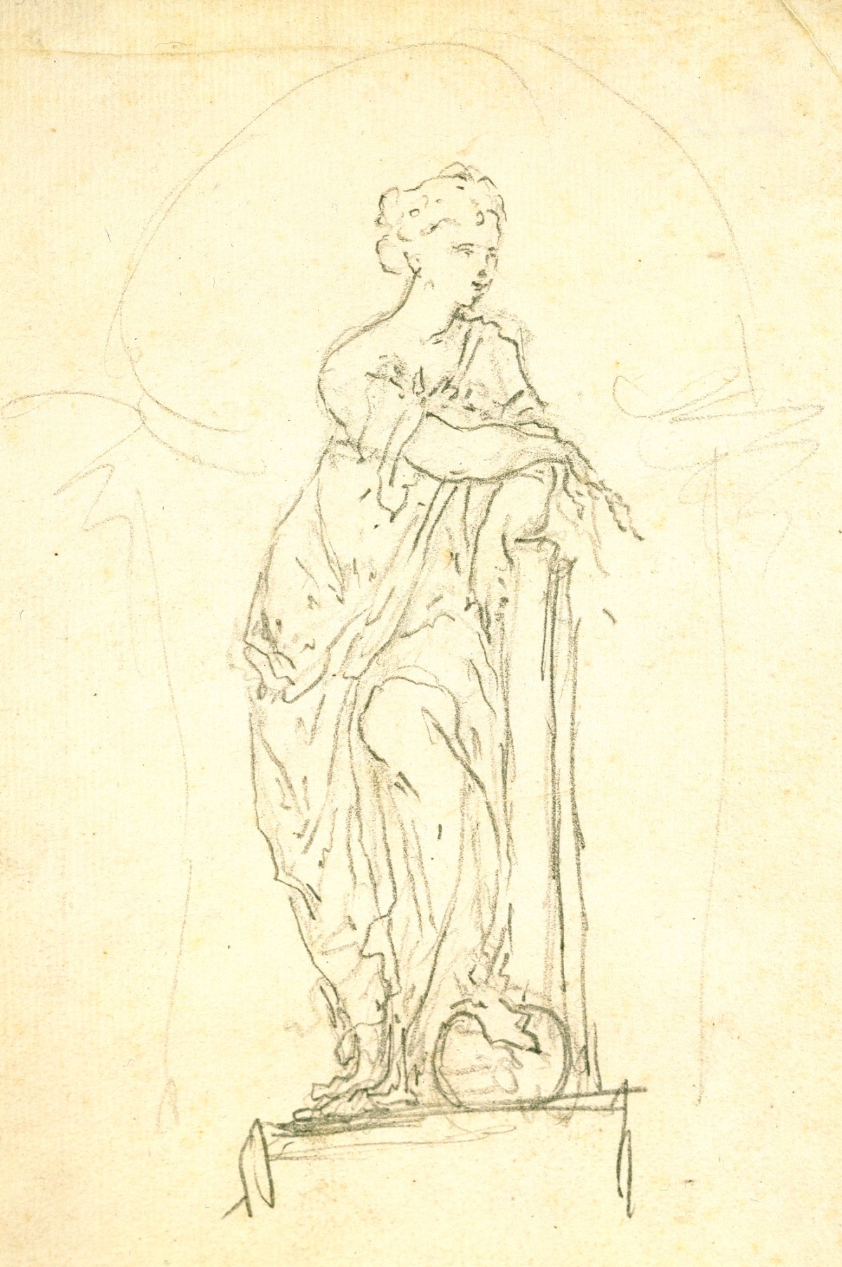 Standing female figure leaning on a pillar | Works of Art | RA ...