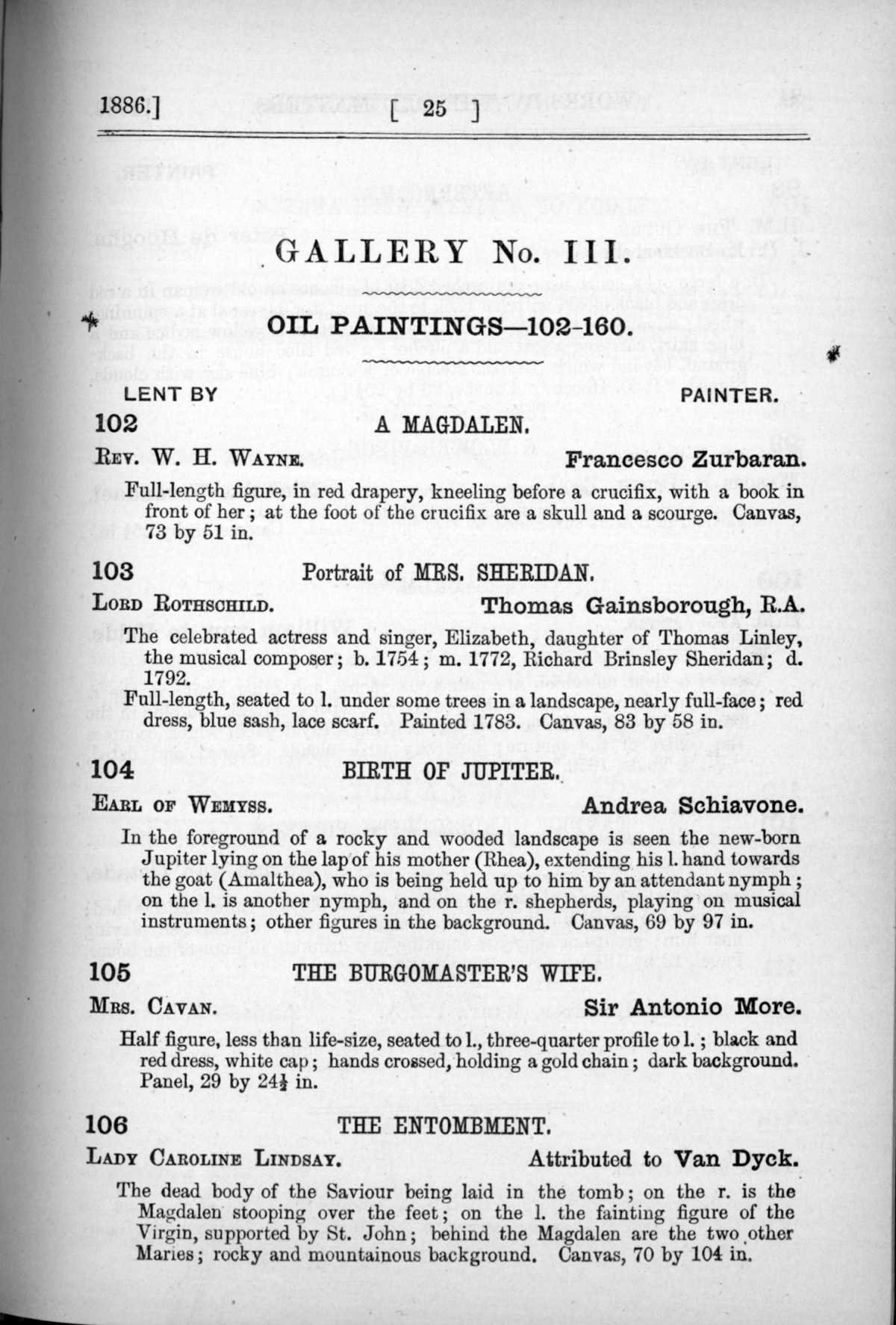 Page 25 of 1886 - Old Masters, deceased masters of the British School, Joseph Wright of Derby ARA and J.M.W. Turner RA